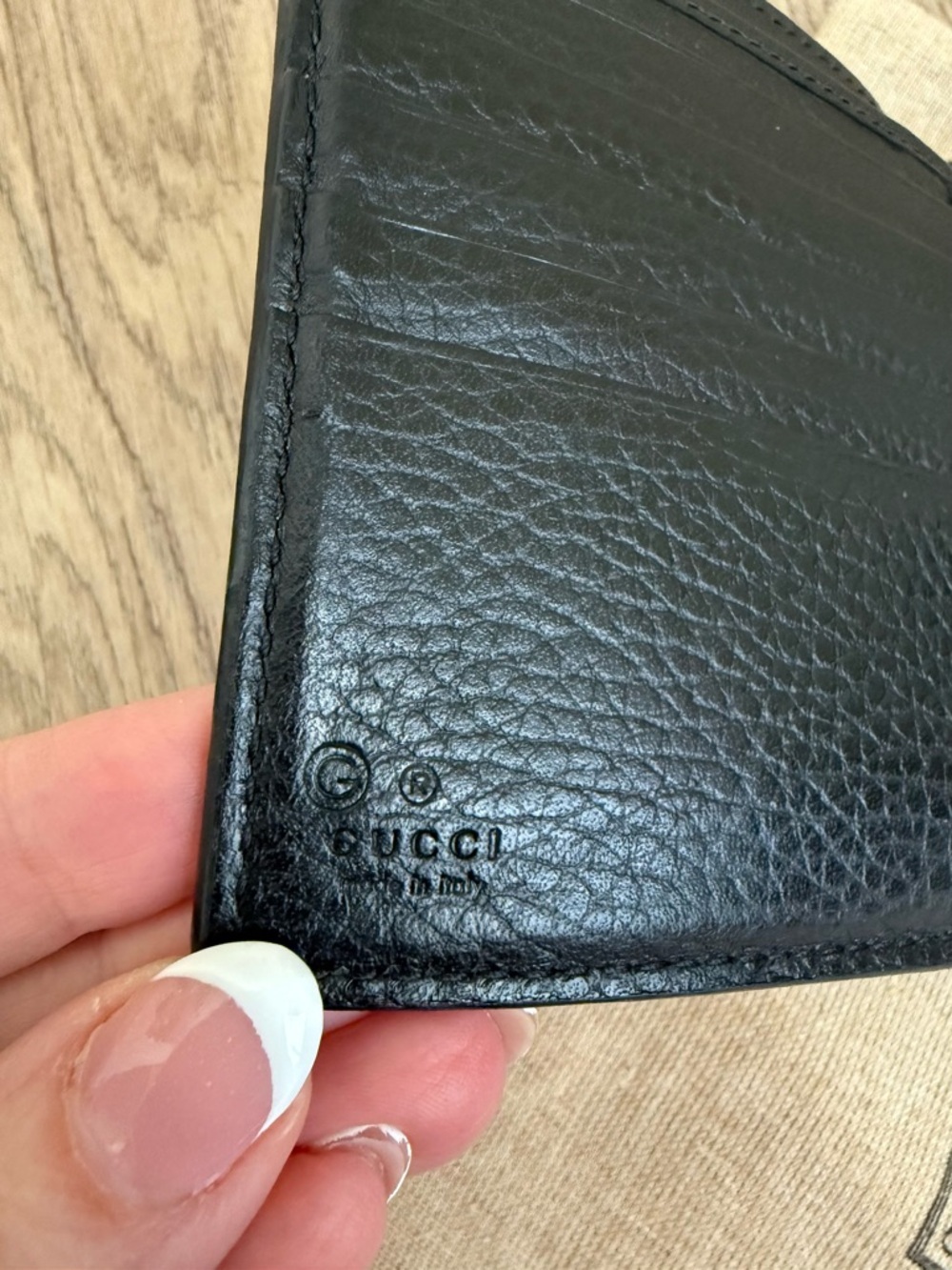GUCCI Dollar Calfskin Interlocking G French Wallet in Black - Picture 8 of 14